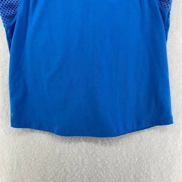 Athleta Girls Activewear Top L 12 Blue Mesh Round Necdk Sleeveless Pullover - Picture 6 of 9